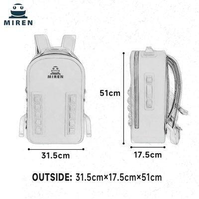 Waterproof 25l Dry Bag Backpack Bahan TPU 1680D Untuk Kano Mengambang