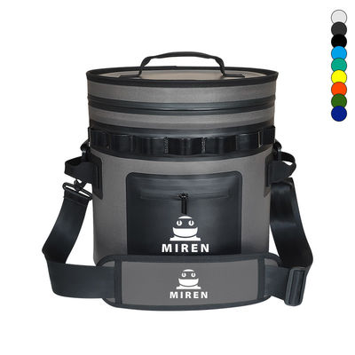 25 Bisa Warna Abu-abu Gelap Bulat Dingin dan Waterproof Soft Cooler Bag untuk Petualangan Luar Ruangan