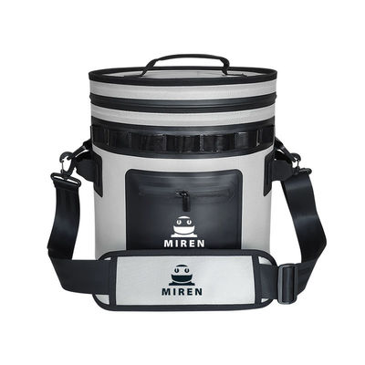 25 Bisa Warna Abu-abu Gelap Bulat Dingin dan Waterproof Soft Cooler Bag untuk Petualangan Luar Ruangan